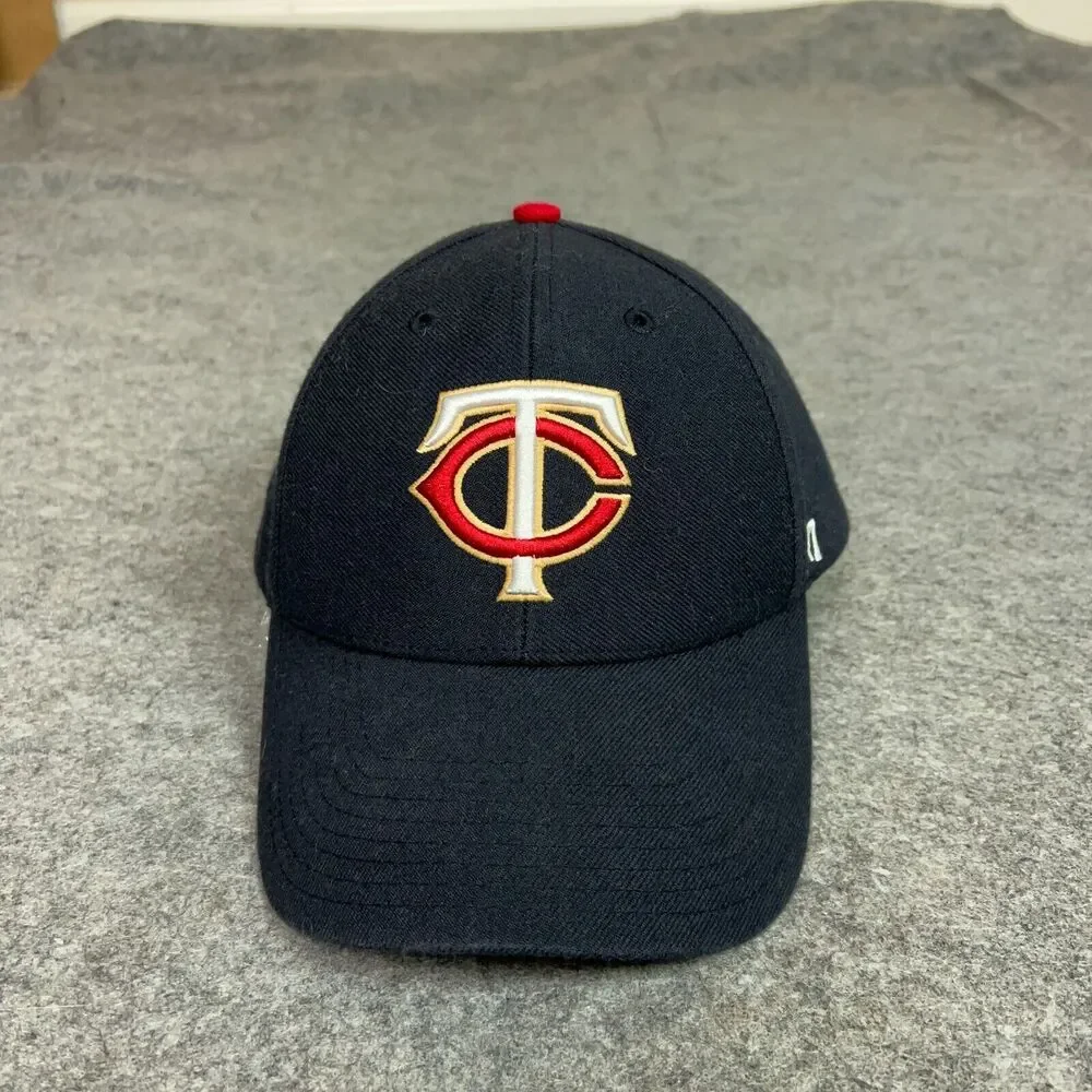 Minnesota Twins Men Hat Adjustable Navy‎ Cap Logo Wool Blend Baseball Dad MLB 47